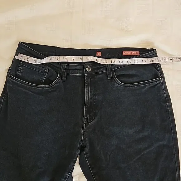 IZOD Men's Denim Jeans Slim Straight, Comfort Fit 36 × 32 Black - Picture 7 of 16